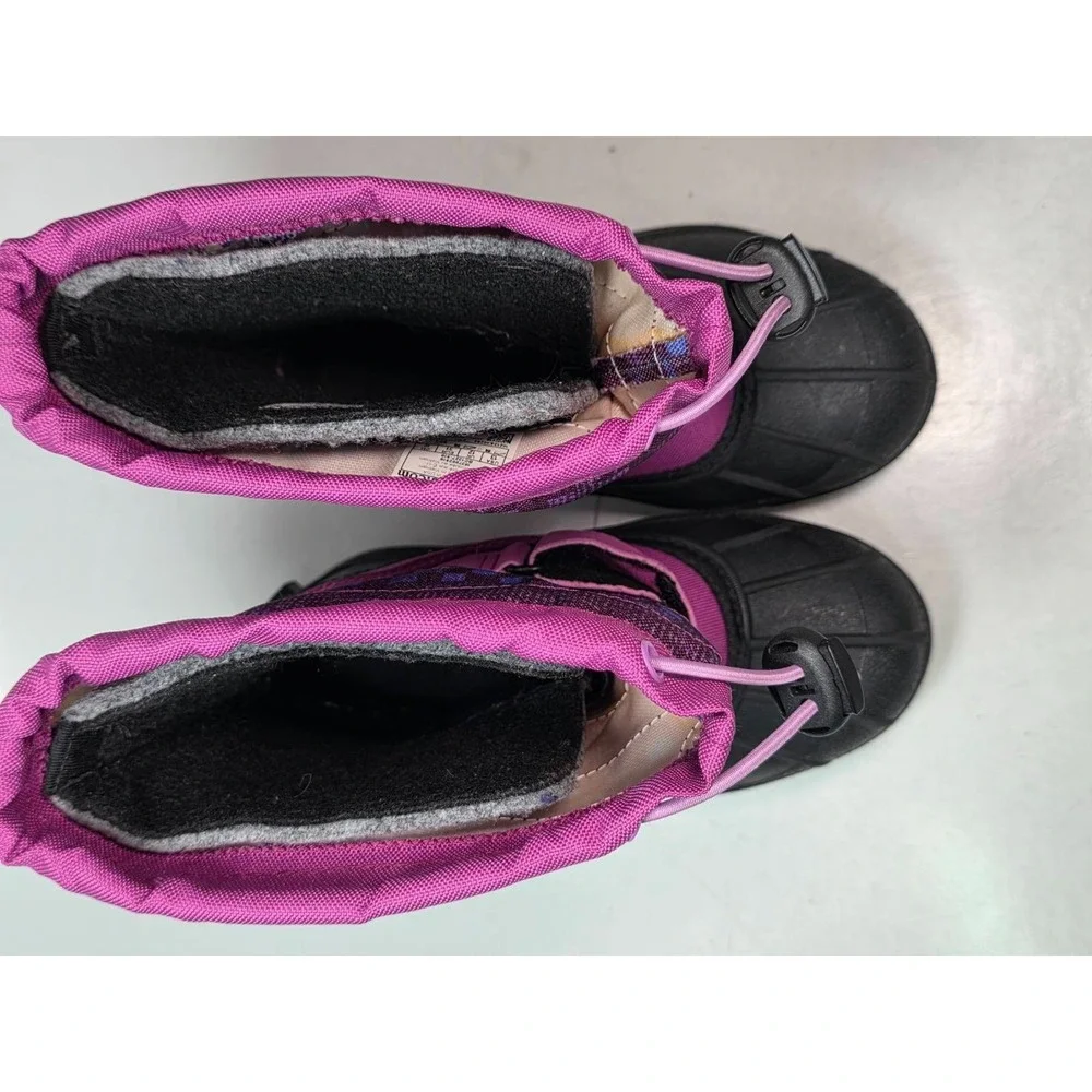 Columbia Powderbug Plus‎ II Youth Boots Size 13 Purple Black Winter Snow Shoes